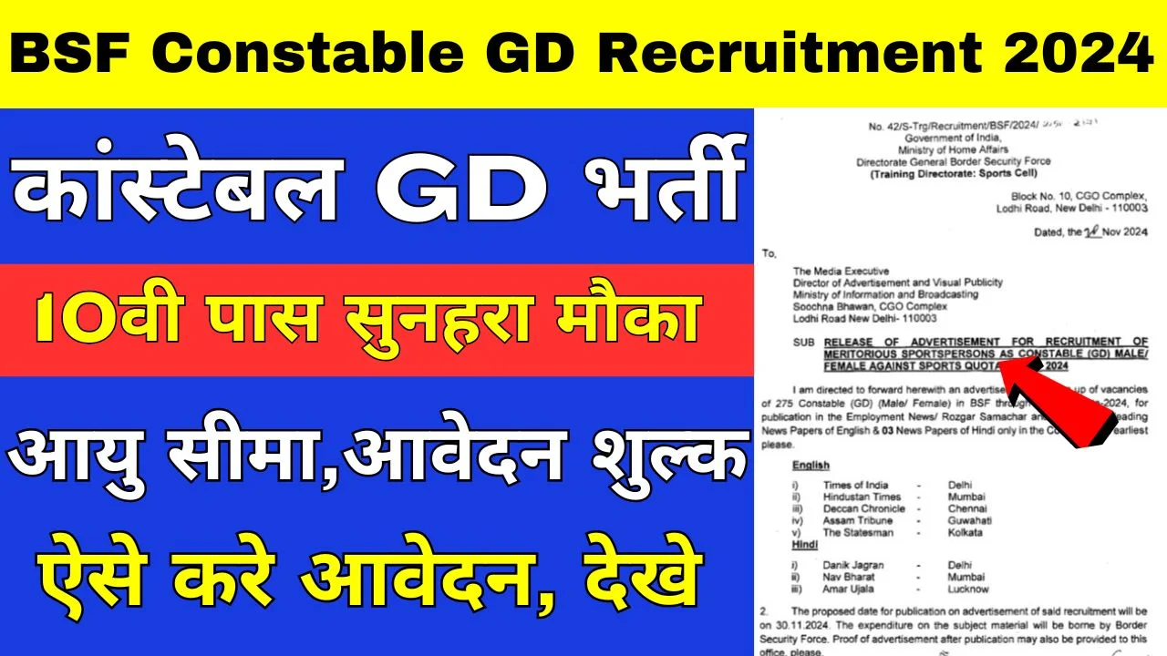 BSF Constable GD Recruitment 2024